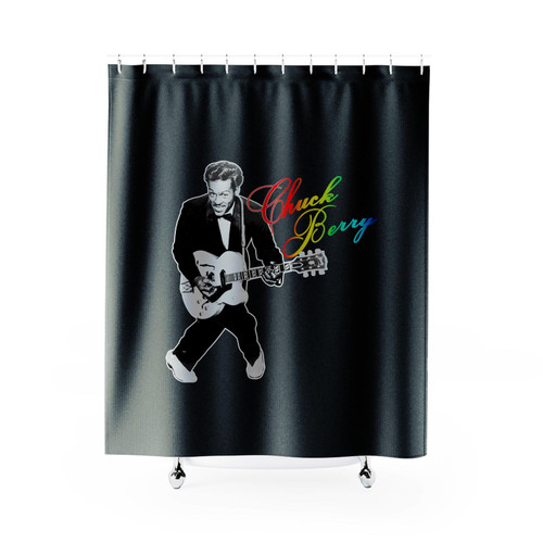Chuck Berry Rip Rock N Roll Guitar Music Shower Curtains
