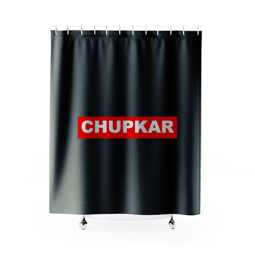 Chup Kar Quote Red Box Shower Curtains