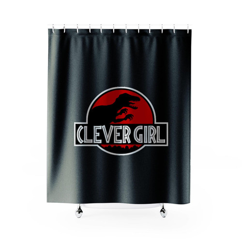 Clever Girl Velociraptor Jurassic Park Inspired Dinosaur Parody Shower Curtains