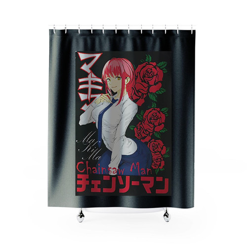 Cute Makima Chainsaw Man Shower Curtains Cute Makima Chainsaw Man Shower Curtains