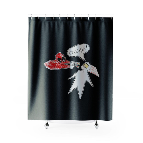 Deadpool Deadpool Ouchie Drawing Shower Curtains Deadpool Deadpool Ouchie Drawing Shower Curtains