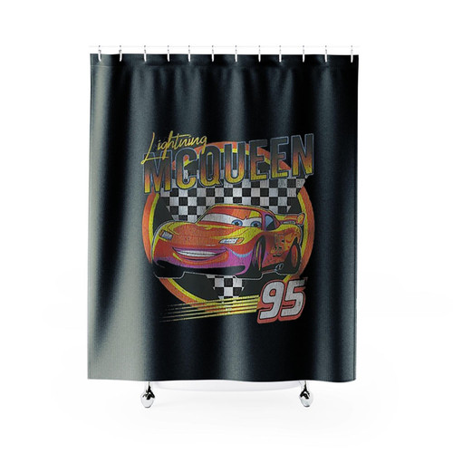Disney Pixar Cars Lightning Mcqueen Vintage Race Shower Curtains