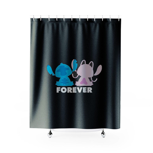 Disney Stitch And Angel Forever Shower Curtains