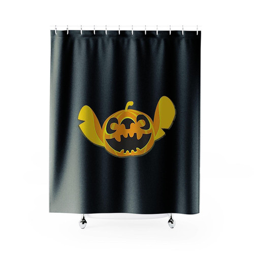 Disney Stitch Jack O Lantern Halloween Shower Curtains Disney Stitch Jack O Lantern Halloween Shower Curtains