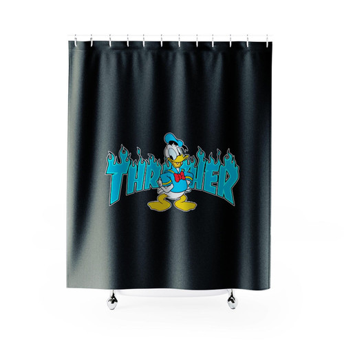 Donald Duck Thrasher Collab Shower Curtains
