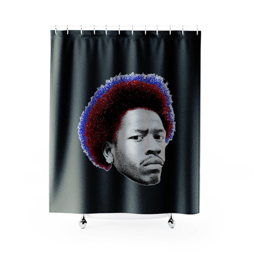 Allen Iverson Red And Blue Afro Fro Shower Curtains
