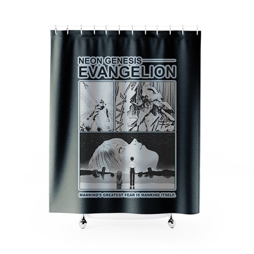 Evangelion Anime Aesthetic Neon Genesis Shower Curtains