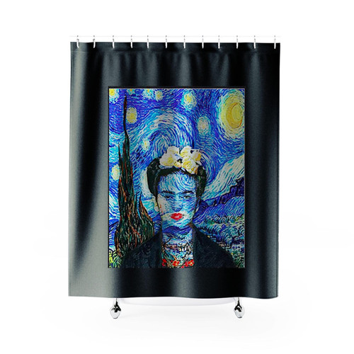 Frida Kahlo Vincent Van Gogh The Starry Night Ica001 Shower Curtains
