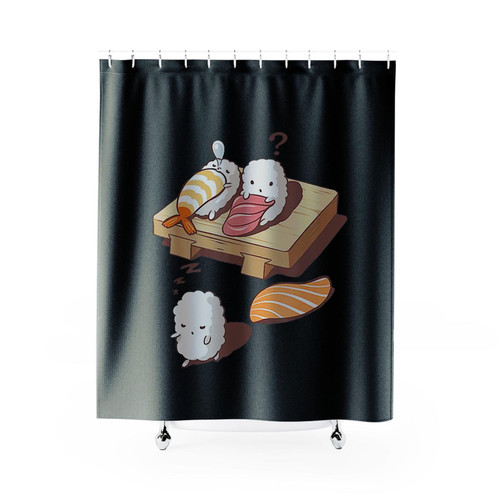 Funny Sleep Walking Sushi Shower Curtains