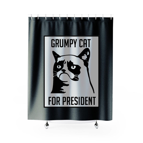 Grumpy Cat For President Shower Curtains Grumpy Cat For President Shower Curtains