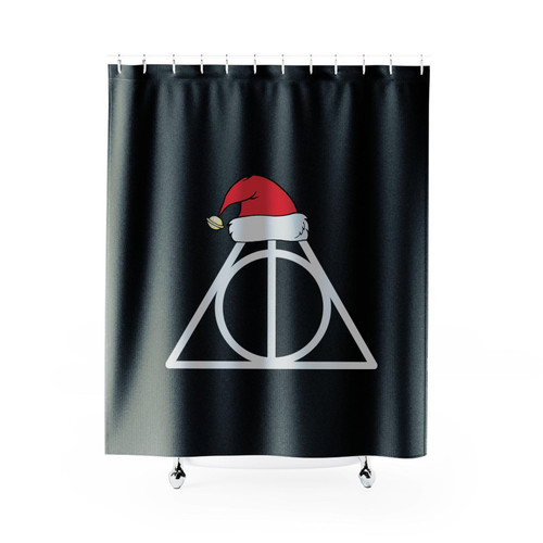 Harry Potter Harry Potter Deathly Hallows Logo Santa Hat Shower Curtains