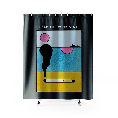 Haruki Murakami Japanese Retro Vintage Book Hear The Wind Shower Curtains