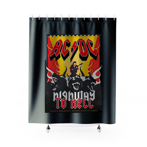 Highway To Hell Acdc Retro Vintage Shower Curtains