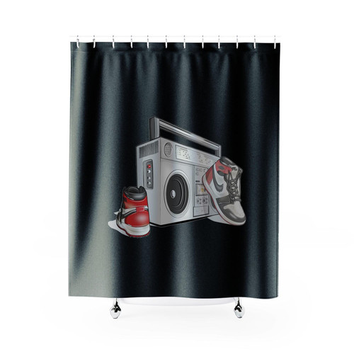 Hip Hop Basketball Graphic Shower Curtains