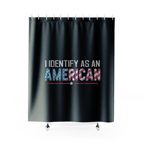 I Identify As An American Funny American Flag Shower Curtains