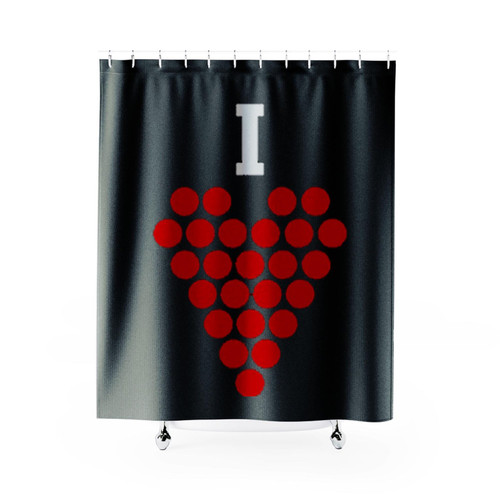 I Love Heart Snooker Billiards Shower Curtains