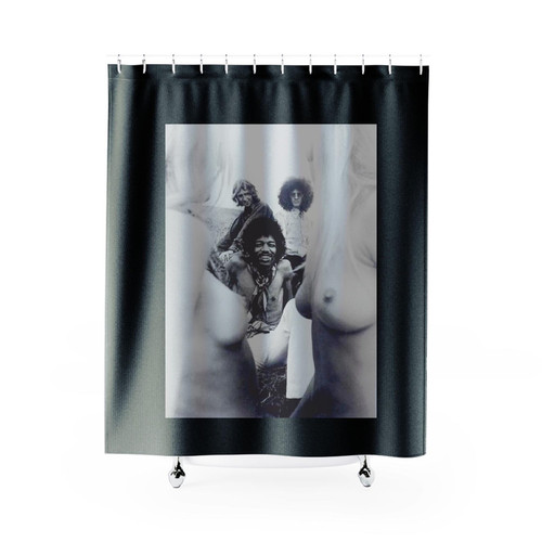 Jimi Hendrix At Woodstock 1969 Logo Shower Curtains Jimi Hendrix At Woodstock 1969 Logo Shower Curtains