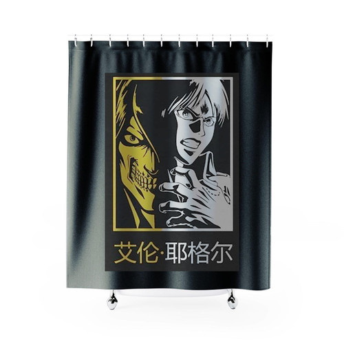 Aot Eren And Titan Shingeki No Kyojin Attack On Titan Shower Curtains
