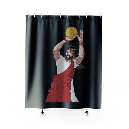 Jumpshot Jesus Shower Curtains