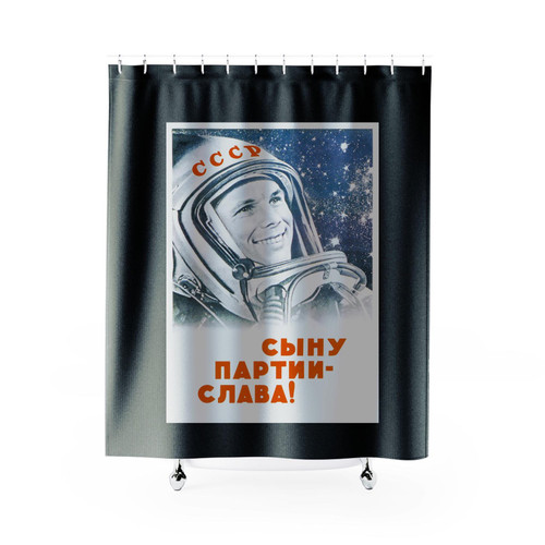 Jurij Gagarin Cosmos Shower Curtains