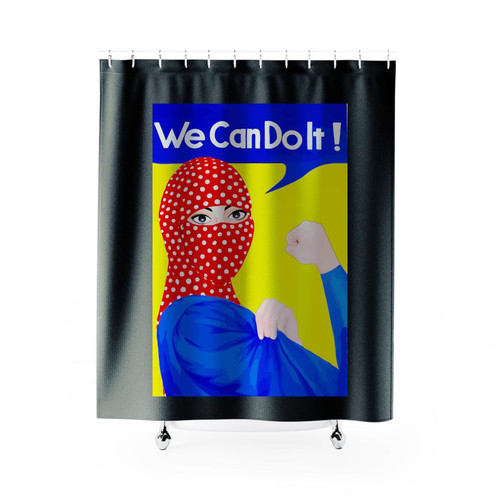 Arabic Hijab We Can Do It Shower Curtains
