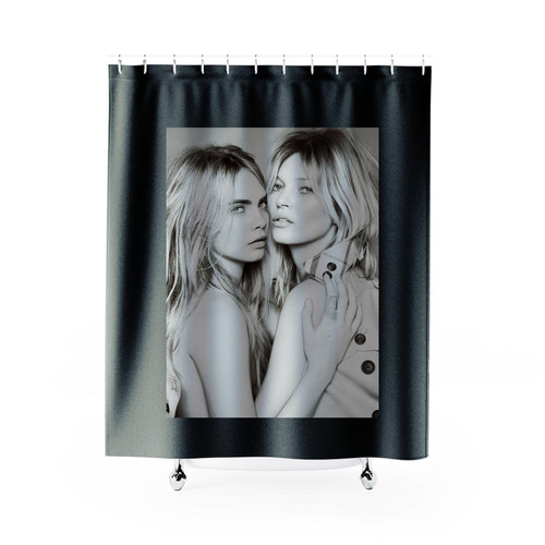 Kate Moss And Cara Delevingne Shower Curtains Kate Moss And Cara Delevingne Shower Curtains