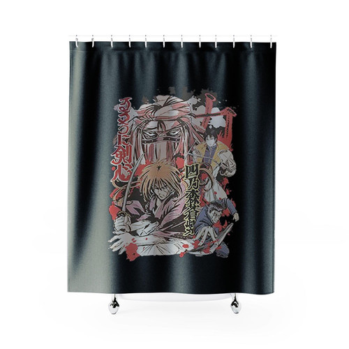 Kenshin Samurai X Anime Vintage Shower Curtains