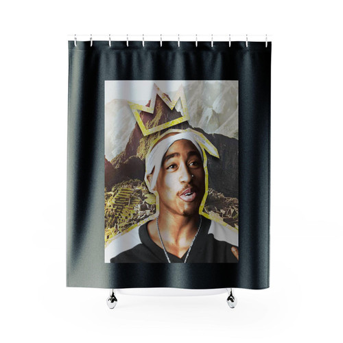 King Tupac 2Pac Hip Hop Rapper Shower Curtains