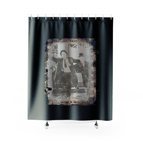 Laurel And Hardy Retro Film Strip Way Out West Shower Curtains