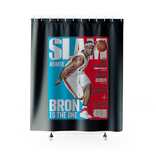 Lebron James Chosen One Slam Cover Bron Is The One Shower Curtains Lebron James Chosen One Slam Cover Bron Is The One Shower Curtains