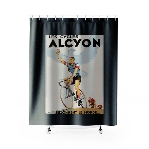 Les Cycles Alcyon Bicycle Shower Curtains