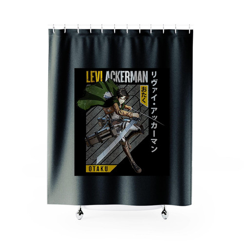 Levi Shirt Attack On Titan Captain Levi Baka Shower Curtains