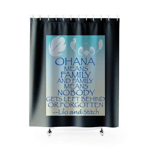 Lilo And Stitch Ohana Means Family Shower Curtains