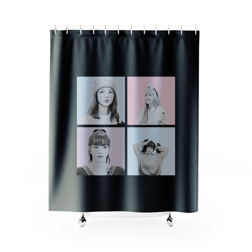 Lisa Love Black Pink Shower Curtains