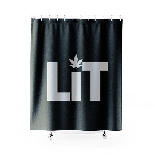 Lit Weed Leaf Shower Curtains