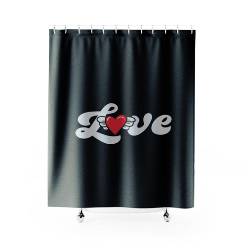 Love Logo Art Shower Curtains
