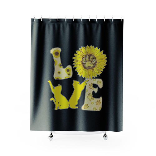 Love Sunflower Funny Shower Curtains