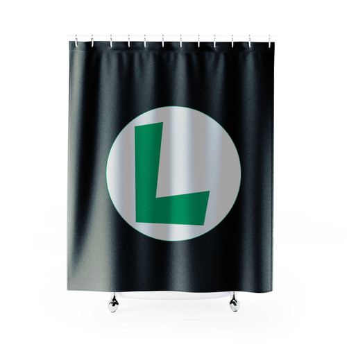 Luigi Mario Game Logo Shower Curtains