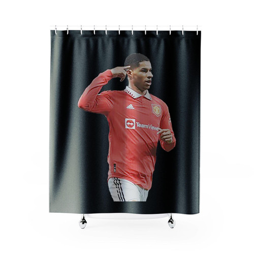 Marcus Rashford Celebration Shower Curtains