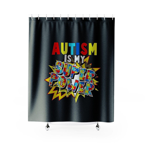 Autism Awareness Autism Is My Super Power Toddler Boys Shower Curtains