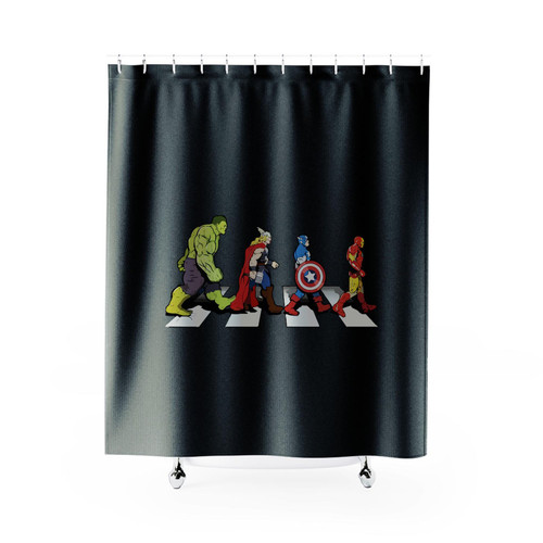 Avenger Road Abbey Road Mashup Shower Curtains