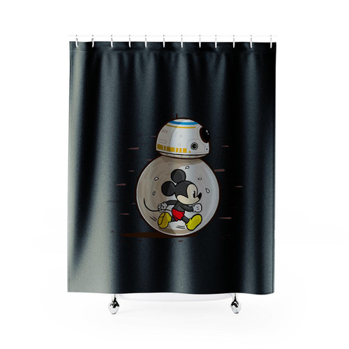 Mm8 Star Wars Bb8 Disney Or Mickey Mouse Lovers Shower Curtains Mm8 Star Wars Bb8 Disney Or Mickey Mouse Lovers Shower Curtains
