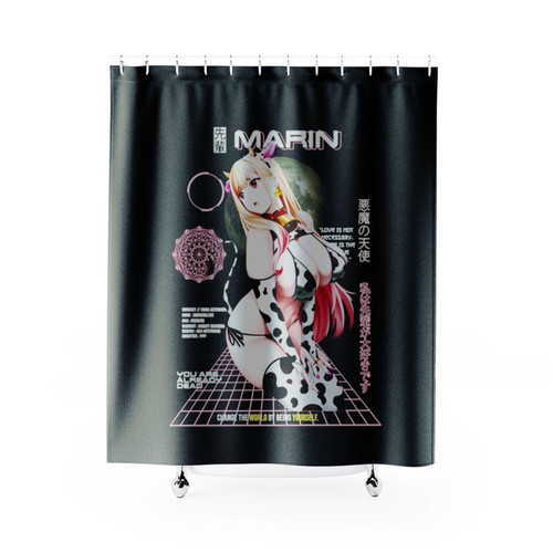 Aesthetic My Dress Up Darling Marin Sexy Cow Bikini Shower Curtains