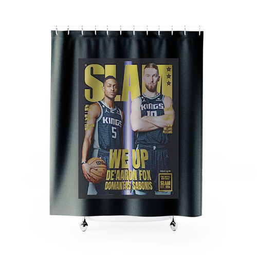 De Aaron Fox And Domantas Sabonis Sacramento Kings Slam Cover Shower Curtains