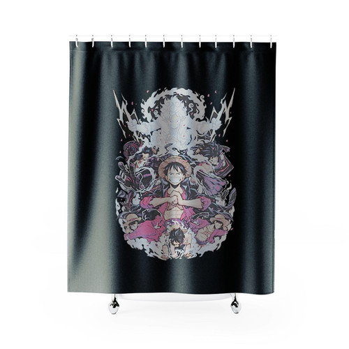 Monkey D Luffy Anime One Piece Pirates King Vintage Shower Curtains Monkey D Luffy Anime One Piece Pirates King Vintage Shower Curtains