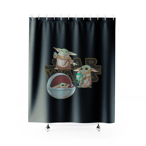 Baby Yoda Grogu Shower Curtains