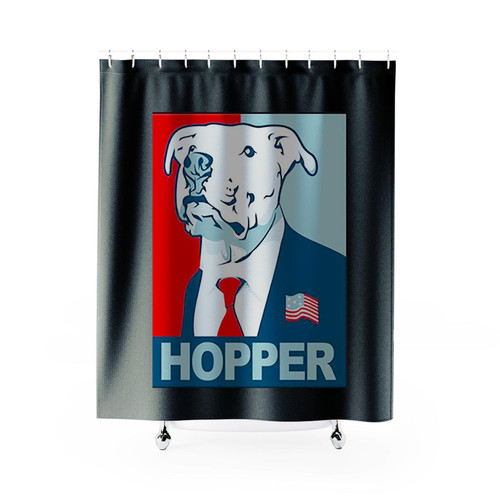 Feel The Hopper Red White And Hopper Shower Curtains
