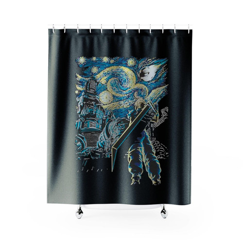 Final Fantasy Cloud Starry Night Vincent Van Gogh Shower Curtains
