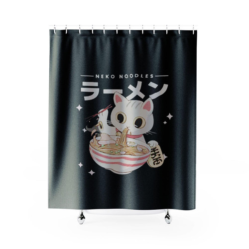 Neko Noodles Ramen Shower Curtains