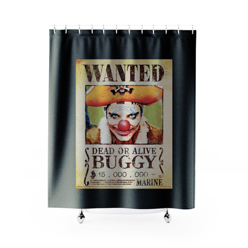 One Piece Live Action Buggy Wanted Shower Curtains